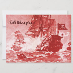 PIRATENSCHIFFSCHLACHT / ANTIK PIRATEN SCHATZKARTEN ANKÜNDIGUNG