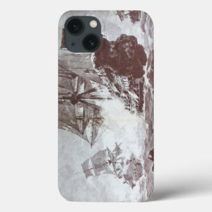 PIRATENSCHIFFSCHLACHT IN SCHWARZ WEISS iPhone 13 HÜLLE