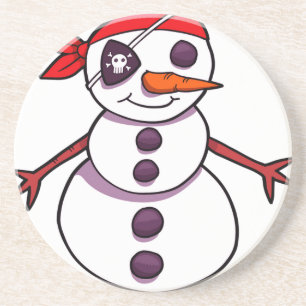 Piratenschneemann frohe Weihnachten Getränkeuntersetzer