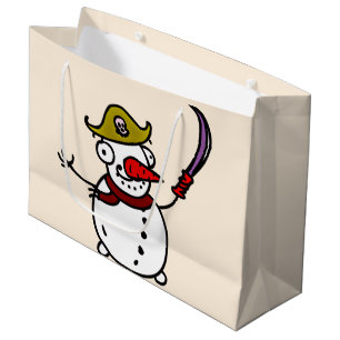 Piratenschneemann frohe Weihnachten Große Geschenktüte