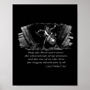 Piratenskelett mit Schwarzbart-Quote Hal Poster