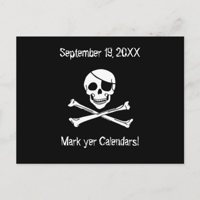 Piratentag Party Einladung Postkarte (Vorderseite)