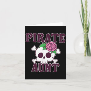 Piratentante Cartoon Skull Funny Family Halloween Karte