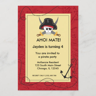 Piratenthema Einladung