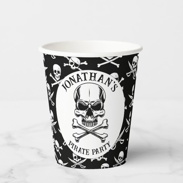 Piratenthema Party Adult Ships Skull Pappbecher (Vorderseite)