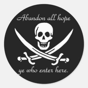 Piratenwarnung Runder Aufkleber