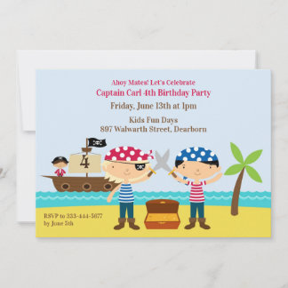 Pirates Birthday Party Mates Einladung