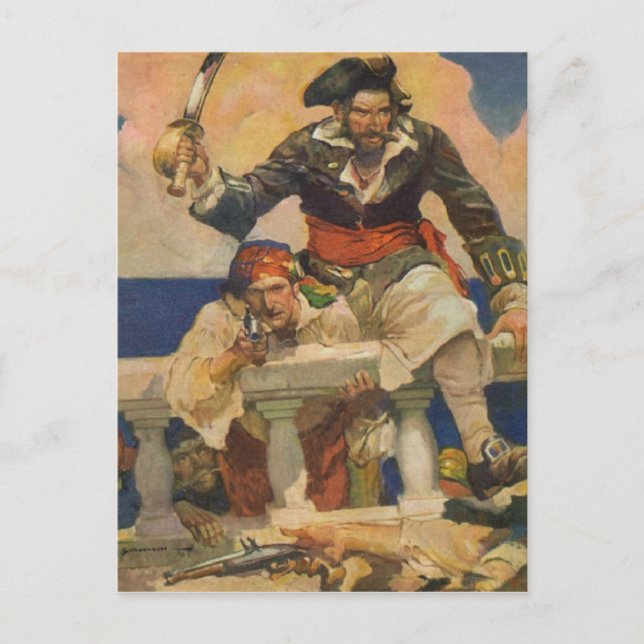 Pirates Boarding Ship Postkarte (Vorderseite)