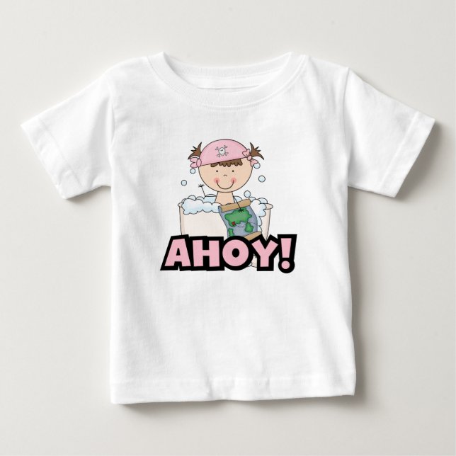 Pirates de bain - Brunette Girl Tshirts et cadeaux (Devant)