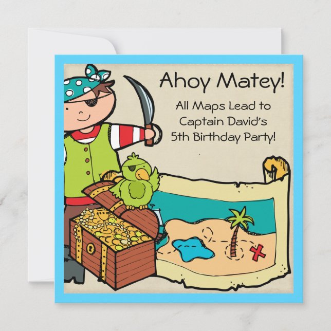 Pirates de la fête Pirate customisée Invitations d (Devant)