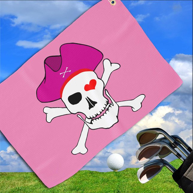 Pirates Flag & Captain Grace, Skull /Golf Games Go Golfhandtuch (Von Creator hochgeladen)