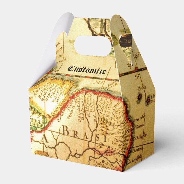 Pirates Gold Treasure Map Gable Favor Box Geschenkschachtel (Vorderseite)