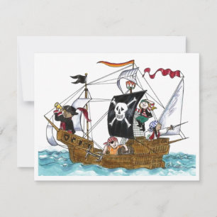 PIRATES PARTY THEME SHIP SAILS JR FLAGINVITATION EINLADUNG