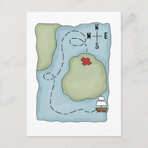 Pirates ・ Pirate Map Postkarte