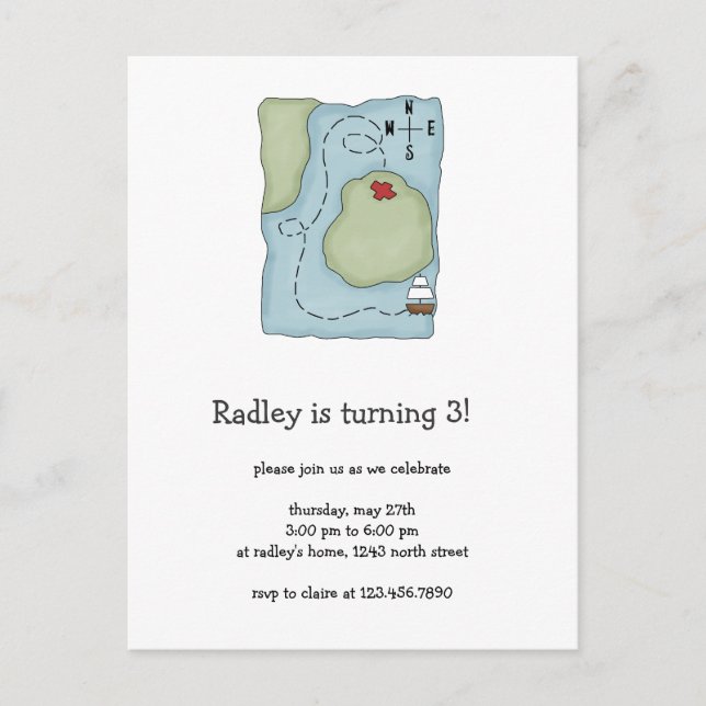 Pirates ・ Pirate Map Postkarte (Vorderseite)