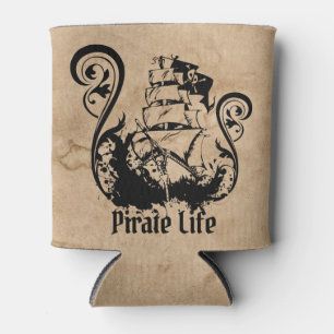 Pirates skull Tintenschiff Ozeanpapier Kaligraphie Dosenkühler