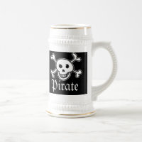 Pirates tasse de bière avec crâne et os croisés im