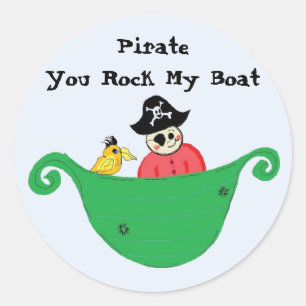 PirateSie schaukeln mein Boot Runder Aufkleber
