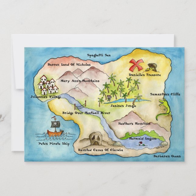 Piratez l'invitation 5" de partie de carte x 7" (Devant)