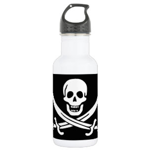 Piratflagge Totenkopf gekreuzte Schwerter Edelstahlflasche