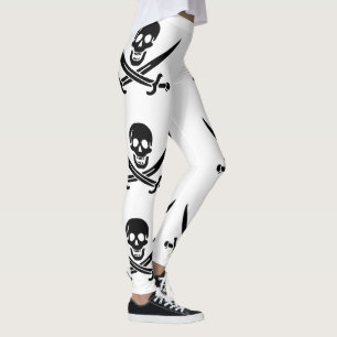 Piratflagge Totenkopf gekreuzte Schwerter Leggings