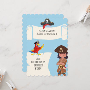 PIRATGEBURTSTAGEINLADUNG FÜR JUNGEN EINLADUNG