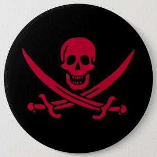 Piratierflagge 'Crimson Skull & Swords' von Calico Button