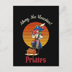 Piratinnen-Kapitänin Postkarte