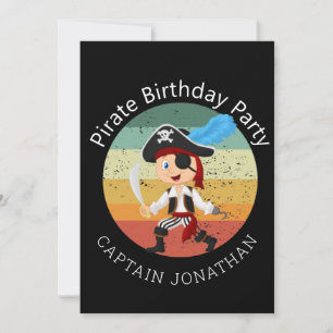 Piratischer Jungenparty-Karte Mitteilungskarte