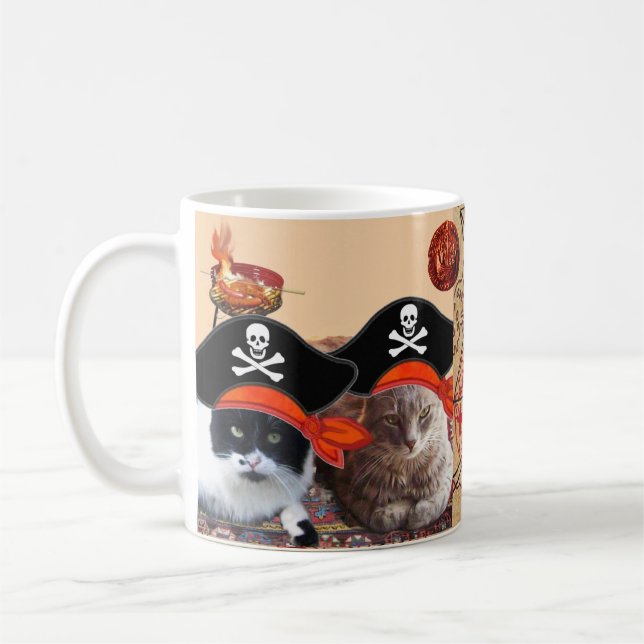 PIRATKATZEN, TREASURE MAPS, Reden wie ein Piratent Kaffeetasse (Links)