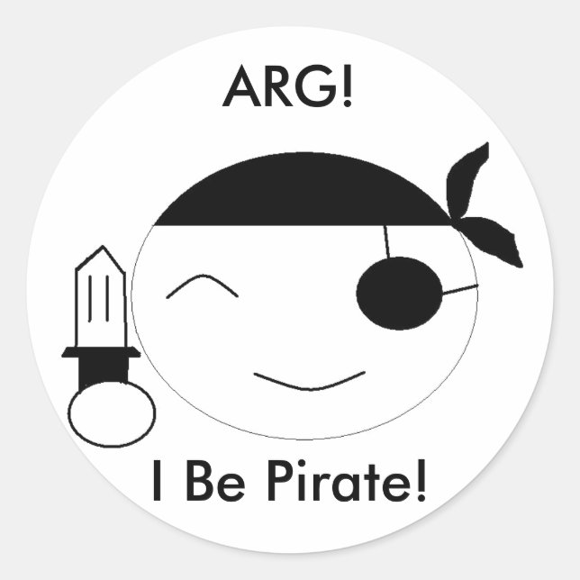 Piratkleber Runder Aufkleber (Vorderseite)