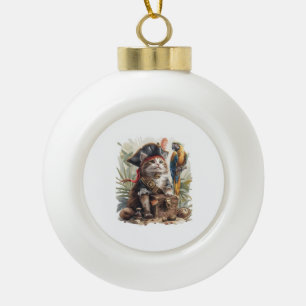 Piratzenkatzenschatz Keramik Kugel-Ornament