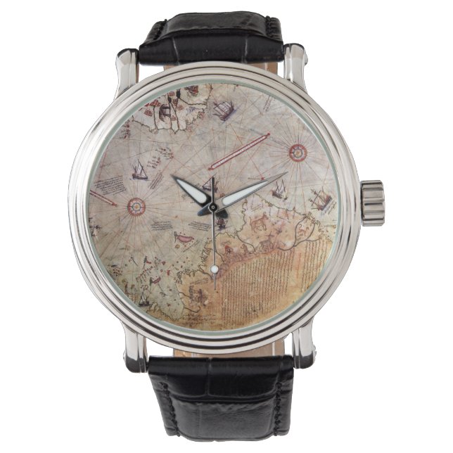 piri reis altertümliches Mysterium der Kartengesch Armbanduhr (Vorderseite)