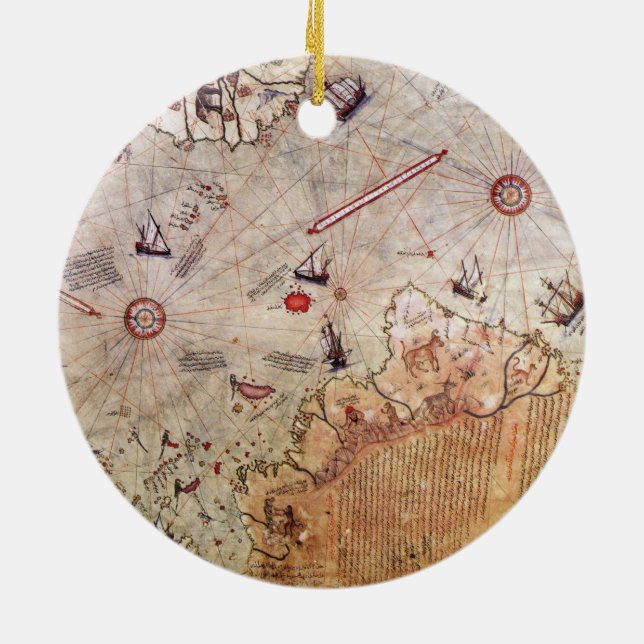 piri reis altertümliches Mysterium der Kartengesch Keramik Ornament (Hinten)