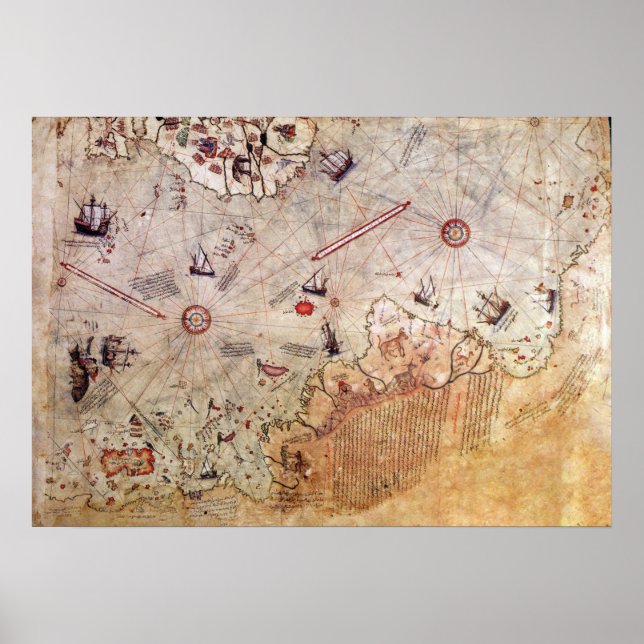 piri reis altertümliches Mysterium der Kartengesch Poster (Vorne)