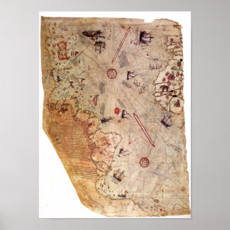 Piri Reis Weltkarte Poster