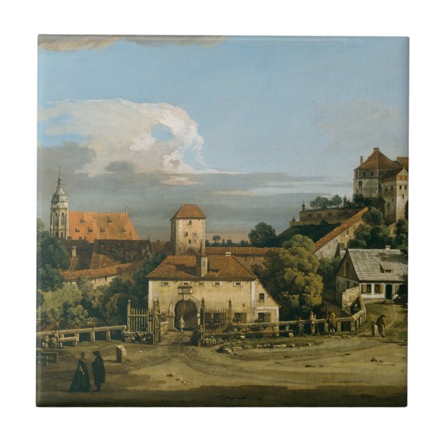 Pirna - Der Obertor aus Südbernar Bellotto Fliese (Vorderseite)