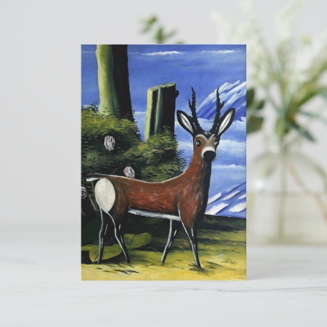Pirosmani - Grußkarte für Rehe Karte (Stehend Vorderseite)