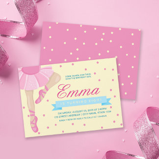 Pirouette Pink Ballerina Einladung zum Geburtstag