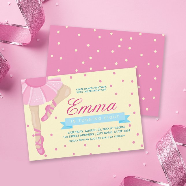 Pirouette Pink Ballerina Einladung zum Geburtstag (Von Creator hochgeladen)