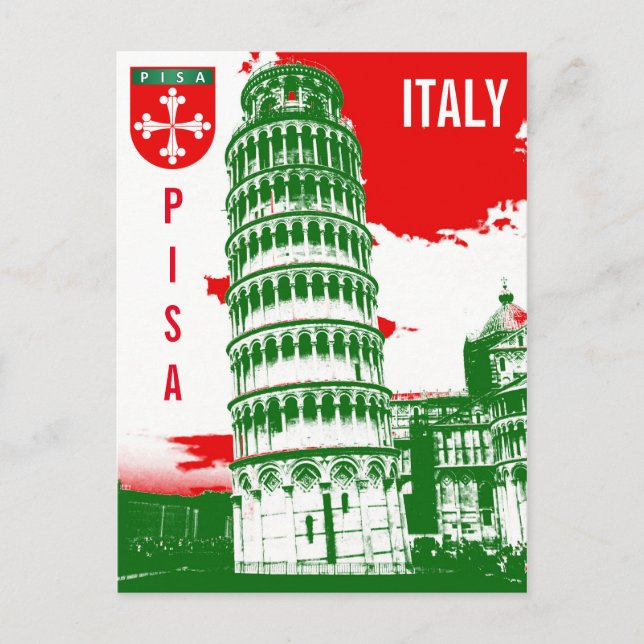 Pisa, Italien - Der Schiefe Turm Postkarte (Vorderseite)