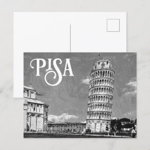 Pisa Italien Europa Schwarzweiß Postkarte
