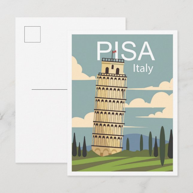 Pisa Italien Kunst, Dichtung und Musik Postkarte (Vorne/Hinten)