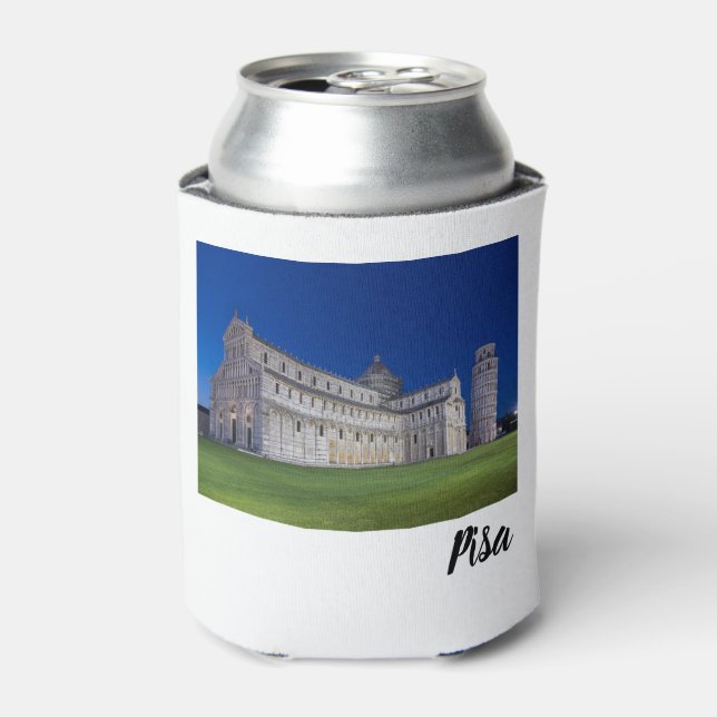 Pisa Leaning Tower Night Panorama Italien Geschenk Dosenkühler (Kanne Vorderseite)