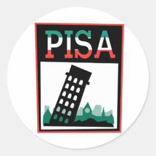 Pisa Poster Runder Aufkleber