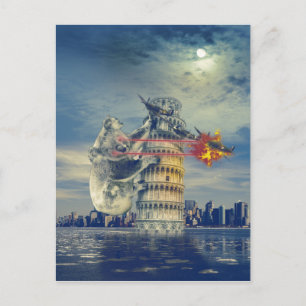 Pisa Tower Koala Bear Funny Postkarte