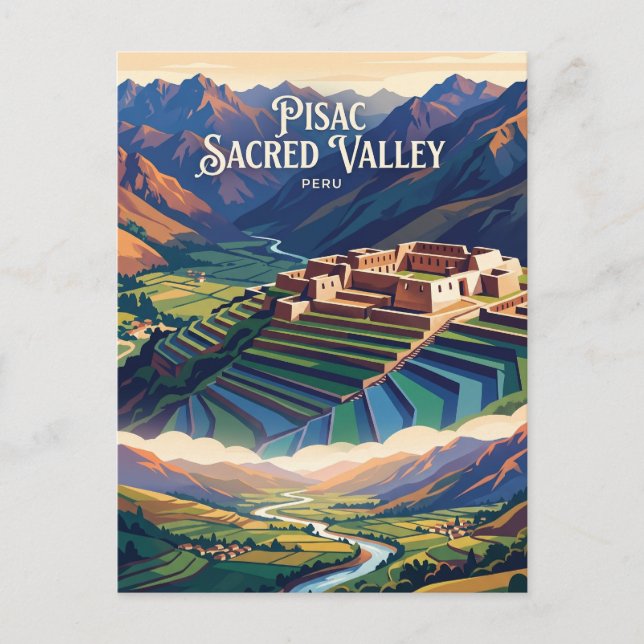 Pisac Heiliger Tal Peru Postkarte (Vorderseite)
