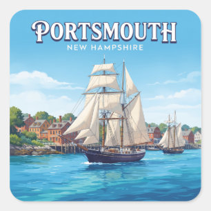Piscataqua River Hafen Portsmouth New Hampshire Quadratischer Aufkleber