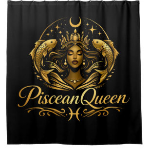 Piscean Queen Gesicht Duschvorhang