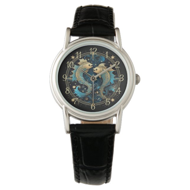 Pisces ・ 19. Februar - März 20 Armbanduhr (Vorderseite)